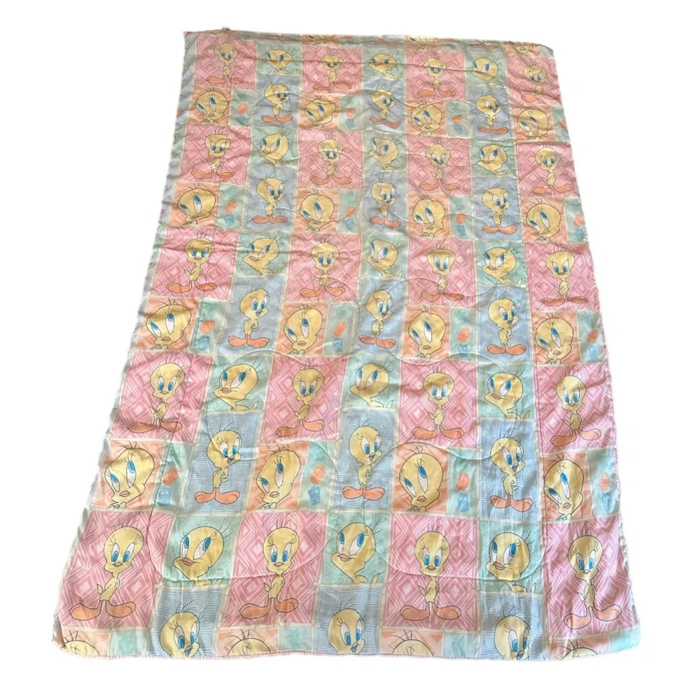 Vintage 2000 Looney Tunes Tweety Bird Twin Comforter And Sheet Set 3 Pillowcases